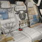 Apis Ancient Egyptian Back Car Seat Cover with Beige-Gray Hieroglyphic, Ornate Bull Head, and Gold-Blue Typography - African Pride