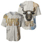 Apis Ancient Egyptian Baseball Jersey with Beige-Gray Hieroglyphic, Ornate Bull Head, and Gold-Blue Typography - African Pride