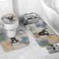 Apis Ancient Egyptian Bathroom Set with Beige-Gray Hieroglyphic, Ornate Bull Head, and Gold-Blue Typography - African Pride