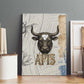 Apis Ancient Egyptian Canvas Wall Art with Beige-Gray Hieroglyphic, Ornate Bull Head, and Gold-Blue Typography - African Pride