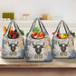 Apis Ancient Egyptian Grocery Bag with Beige-Gray Hieroglyphic, Ornate Bull Head, and Gold-Blue Typography - African Pride