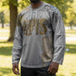 Apis Ancient Egyptian Hockey Jersey with Beige-Gray Hieroglyphic, Ornate Bull Head, and Gold-Blue Typography - African Pride