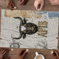 Apis Ancient Egyptian Puzzle with Beige-Gray Hieroglyphic, Ornate Bull Head, and Gold-Blue Typography - African Pride