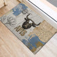 Apis Ancient Egyptian Rubber Doormat with Beige-Gray Hieroglyphic, Ornate Bull Head, and Gold-Blue Typography - African Pride