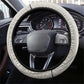 Apis Ancient Egyptian Steering Wheel Cover with Beige-Gray Hieroglyphic, Ornate Bull Head, and Gold-Blue Typography - African Pride