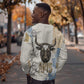 Apis Ancient Egyptian Sweatshirt with Beige-Gray Hieroglyphic, Ornate Bull Head, and Gold-Blue Typography - African Pride