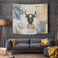 Apis Ancient Egyptian Tapestry with Beige-Gray Hieroglyphic, Ornate Bull Head, and Gold-Blue Typography - African Pride