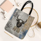 Apis Ancient Egyptian Tote Bag with Beige-Gray Hieroglyphic, Ornate Bull Head, and Gold-Blue Typography - African Pride
