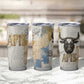 Apis Ancient Egyptian Tumbler Cup with Beige-Gray Hieroglyphic, Ornate Bull Head, and Gold-Blue Typography - African Pride