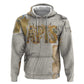 Apis Ancient Egyptian Zip Hoodie with Beige-Gray Hieroglyphic, Ornate Bull Head, and Gold-Blue Typography - African Pride