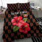 Uganda Bedding Set - Hibiscus Flower Pattern and The Pearl of Africa Text