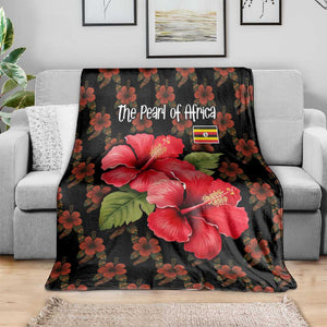 Uganda Blanket - Hibiscus Flower Pattern and The Pearl of Africa Text