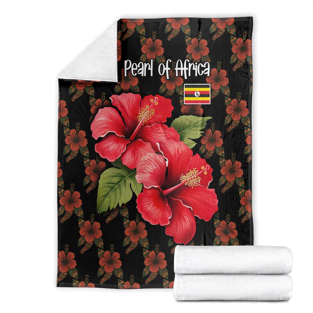 Uganda Blanket - Hibiscus Flower Pattern and The Pearl of Africa Text
