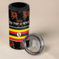 Uganda 4 in 1 Can Cooler Tumbler - Hibiscus Flower Pattern and The Pearl of Africa Text