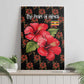 Uganda Canvas Wall Art - Hibiscus Flower Pattern and The Pearl of Africa Text
