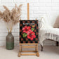 Uganda Canvas Wall Art - Hibiscus Flower Pattern and The Pearl of Africa Text