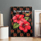 Uganda Canvas Wall Art - Hibiscus Flower Pattern and The Pearl of Africa Text