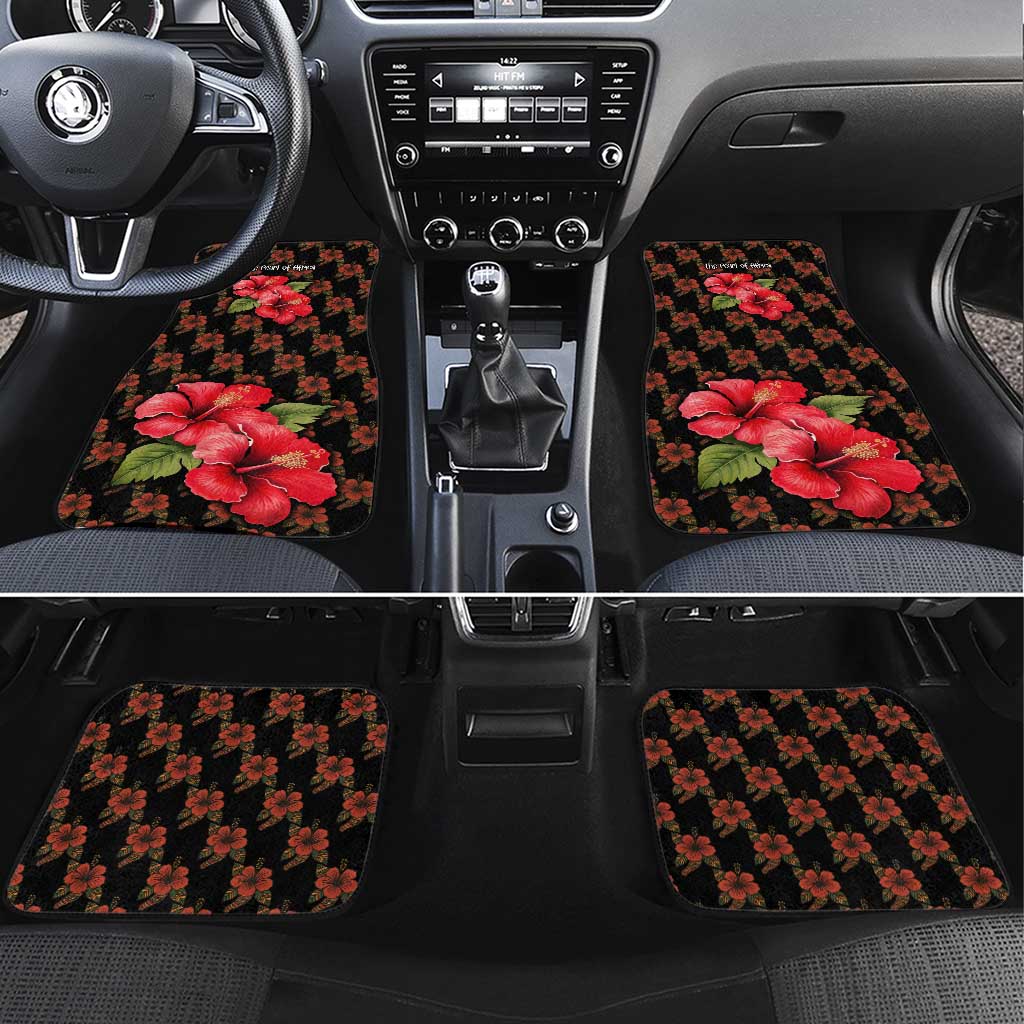Uganda Car Mats - Hibiscus Flower Pattern and The Pearl of Africa Text