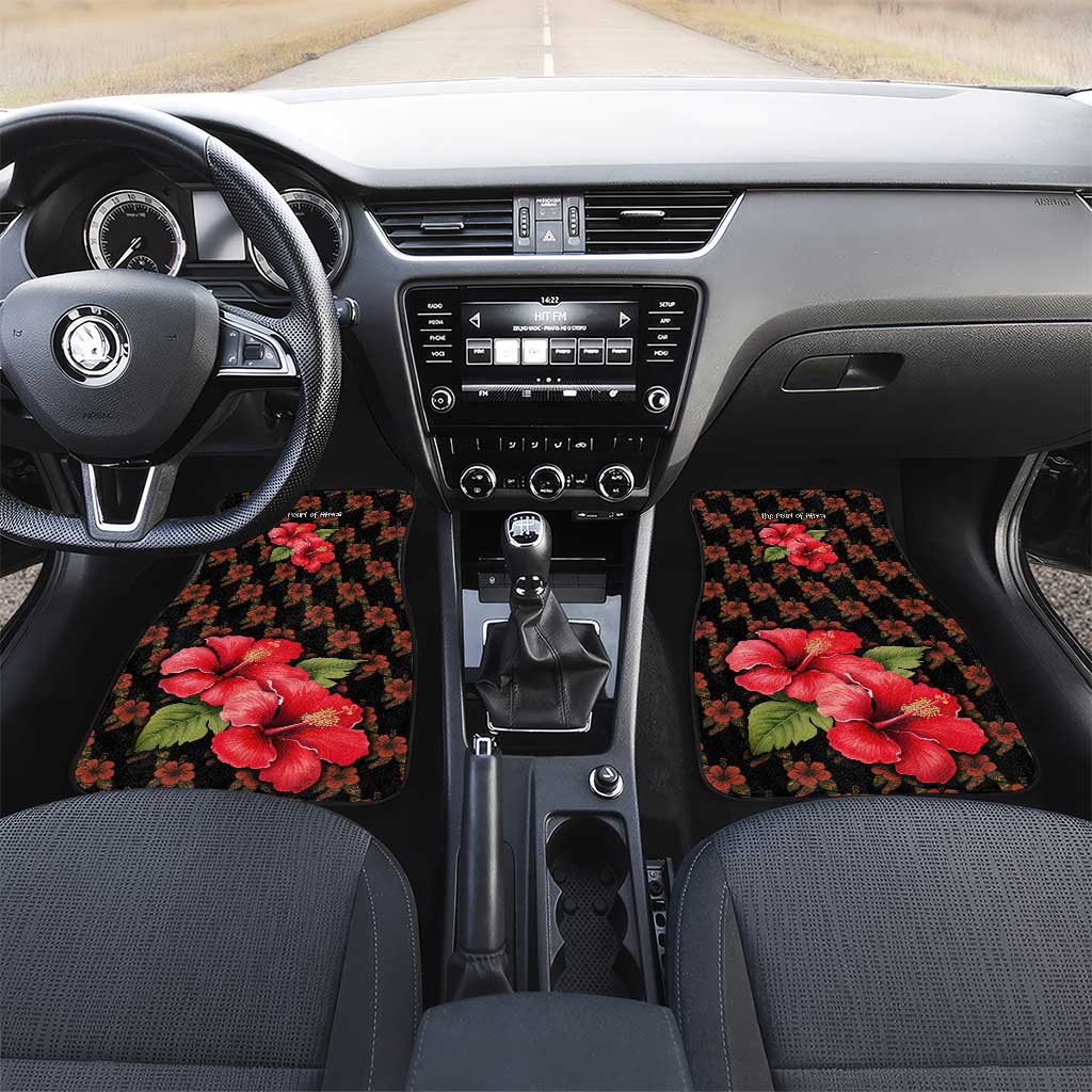 Uganda Car Mats - Hibiscus Flower Pattern and The Pearl of Africa Text
