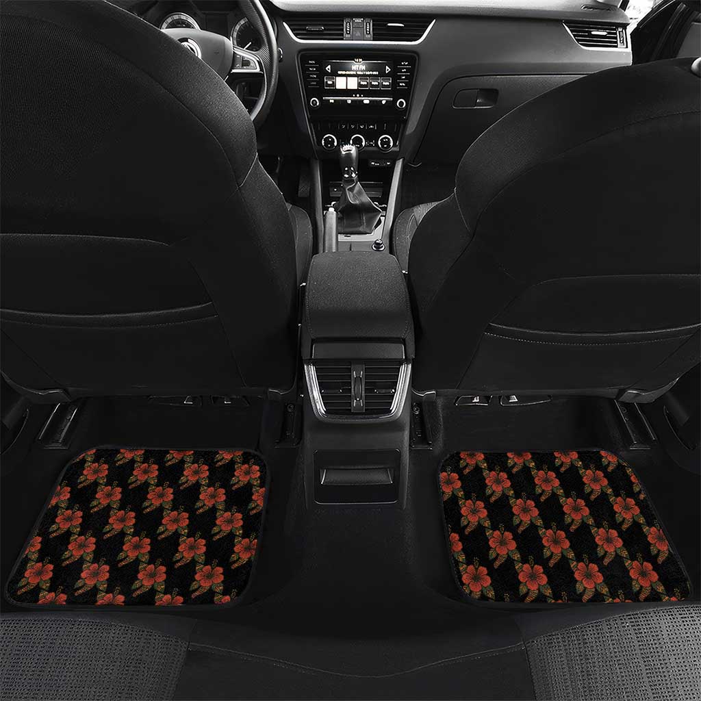 Uganda Car Mats - Hibiscus Flower Pattern and The Pearl of Africa Text