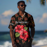 Uganda Hawaiian Shirt - Hibiscus Flower Pattern and The Pearl of Africa Text