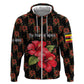Uganda Hoodie - Hibiscus Flower Pattern and The Pearl of Africa Text