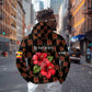 Uganda Hoodie - Hibiscus Flower Pattern and The Pearl of Africa Text