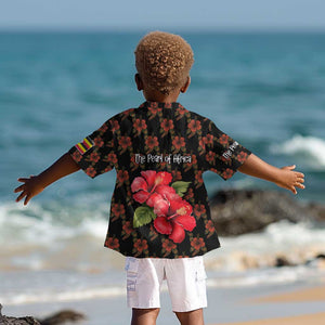 Uganda Kid Hawaiian Shirt - Hibiscus Flower Pattern and The Pearl of Africa Text