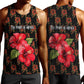 Uganda Men Tank Top - Hibiscus Flower Pattern and The Pearl of Africa Text
