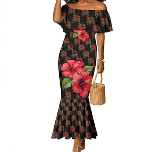 Uganda Mermaid Dress - Hibiscus Flower Pattern and The Pearl of Africa Text