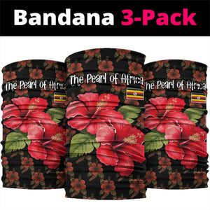 Uganda Neck Gaiter - Hibiscus Flower Pattern and The Pearl of Africa Text TS04