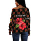 Uganda Off Shoulder Sweater - Hibiscus Flower Pattern and The Pearl of Africa Text