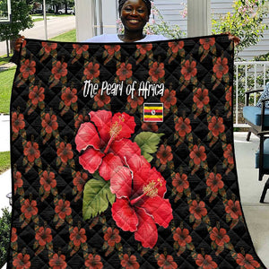 Uganda Quilt - Hibiscus Flower Pattern and The Pearl of Africa Text