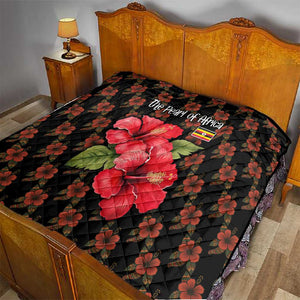Uganda Quilt - Hibiscus Flower Pattern and The Pearl of Africa Text