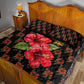 Uganda Quilt Bed Set - Hibiscus Flower Pattern and The Pearl of Africa Text