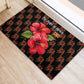 Uganda Rubber Doormat - Hibiscus Flower Pattern and The Pearl of Africa Text
