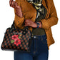 Uganda Shoulder Handbag - Hibiscus Flower Pattern and The Pearl of Africa Text