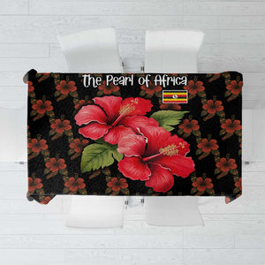 Uganda Tablecloth - Hibiscus Flower Pattern and The Pearl of Africa Text