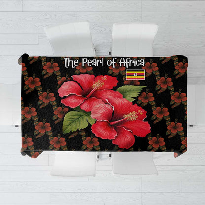 Uganda Tablecloth - Hibiscus Flower Pattern and The Pearl of Africa Text