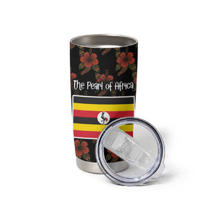 Uganda Tumbler Cup - Hibiscus Flower Pattern and The Pearl of Africa Text