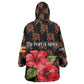 Uganda Wearable Blanket Hoodie - Hibiscus Flower Pattern and The Pearl of Africa Text