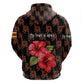 Uganda Zip Hoodie - Hibiscus Flower Pattern and The Pearl of Africa Text