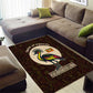 Uganda Area Rug - Grey Crowned Crane and Tribal Pattern Spirit of Uganda Theme