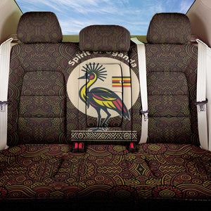 Uganda Back Car Seat Cover - Grey Crowned Crane and Tribal Pattern Spirit of Uganda Theme