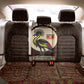 Uganda Back Car Seat Cover - Grey Crowned Crane and Tribal Pattern Spirit of Uganda Theme