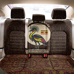 Uganda Back Car Seat Cover - Grey Crowned Crane and Tribal Pattern Spirit of Uganda Theme