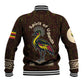 Uganda Baseball Jacket - Grey Crowned Crane and Tribal Pattern Spirit of Uganda Theme