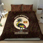 Uganda Bedding Set - Grey Crowned Crane and Tribal Pattern Spirit of Uganda Theme
