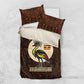 Uganda Bedding Set - Grey Crowned Crane and Tribal Pattern Spirit of Uganda Theme