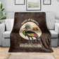 Uganda Blanket - Grey Crowned Crane and Tribal Pattern Spirit of Uganda Theme